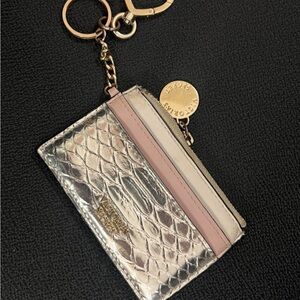 Victoria's Secret Silver and Pink Card Holder Keychain